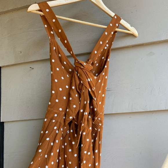 AE Polka Dot Tie Back Jumpsuit in burnt orange - Picture 7 of 8